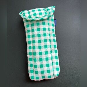 Baggu Puffy Glasses Sleeve - Green Gingham